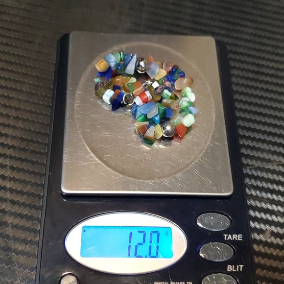 9 Inch 925 Sterling Silver Beautiful Many Colorful Stone Chips Ankle Bracelet - Picture 6 of 6